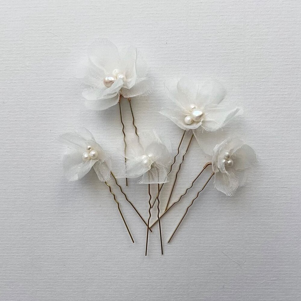 Eden B Studio CLAREMONT HAIRPINS | Bridal Hairpins, Silk Flower Hairpins